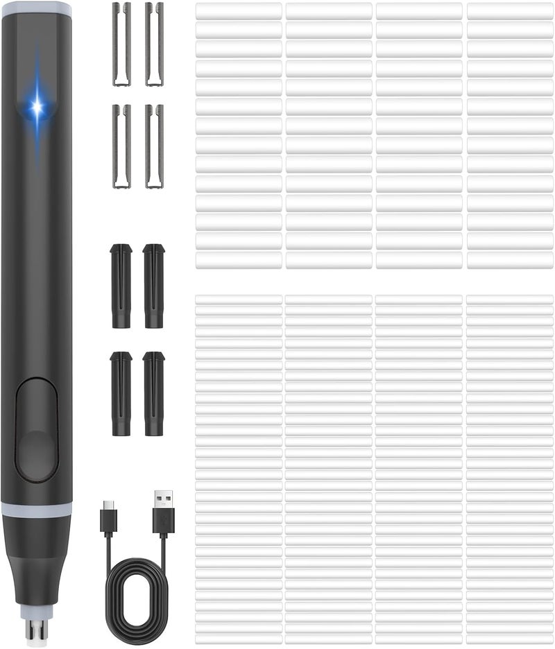 Foyucool Electric Eraser, USB C Rechargeable Pencil Eraser with 220 Eraser Refills, 2 Eraser Sizes, Comfort Grip Art Eraser for Drawing, Ideal for Artists, Students, Sketch, Engineers, Black - Image 1